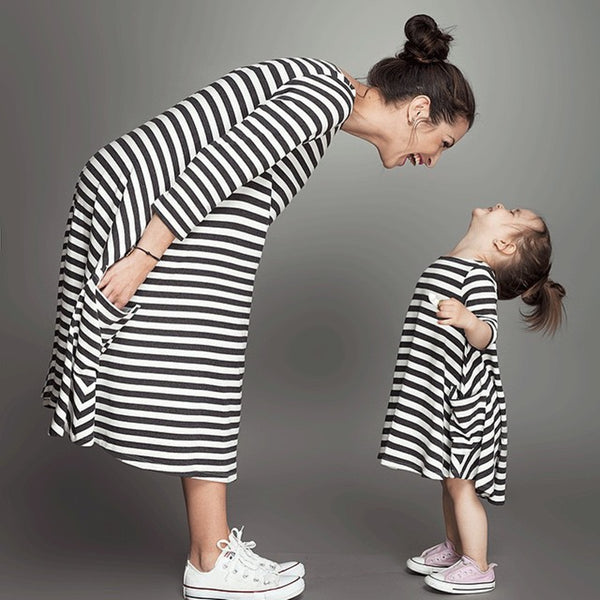 Ankle-Length Casual Mother & Daughter Terno Dress