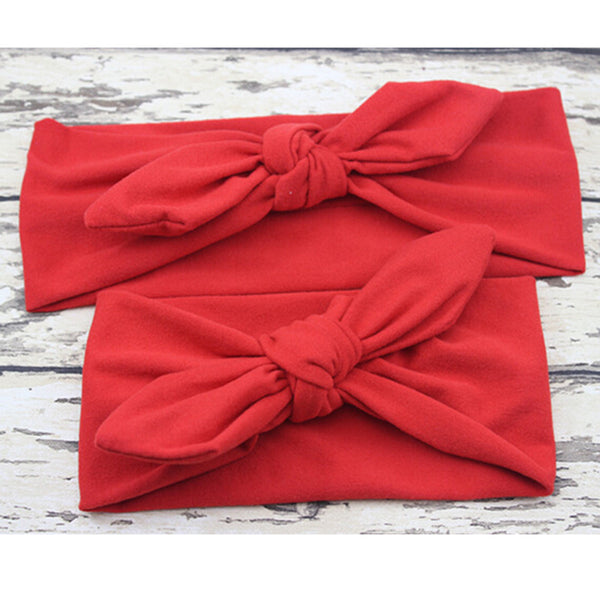 Plain Bow Knot Bunny Ears Cotton Headbands