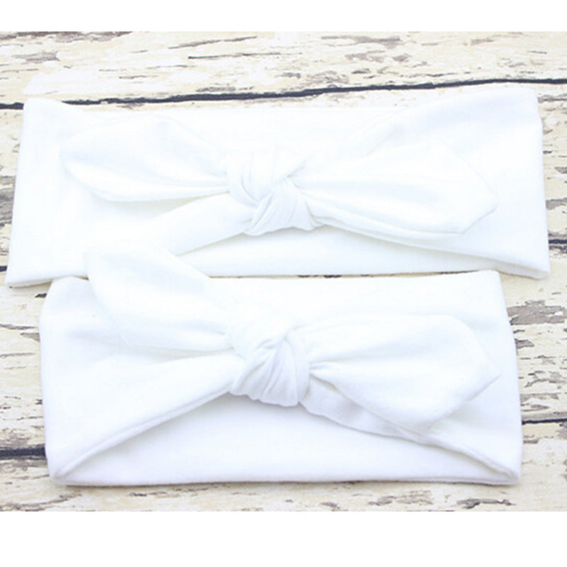 Plain Bow Knot Bunny Ears Cotton Headbands