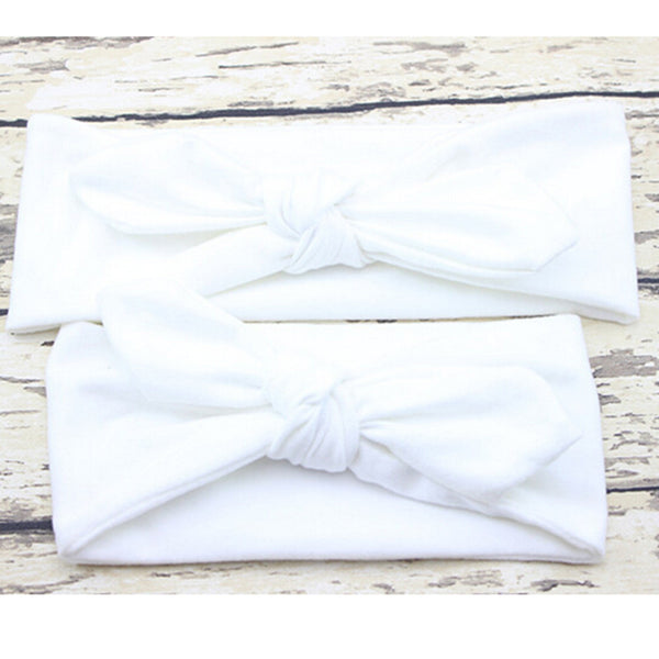 Plain Bow Knot Bunny Ears Cotton Headbands