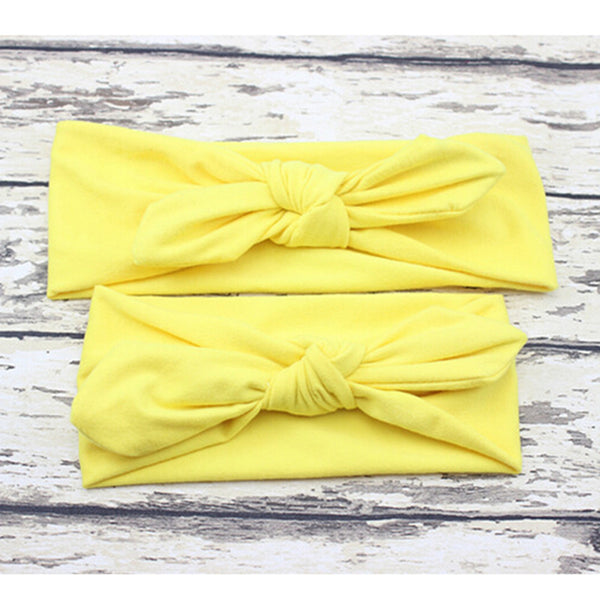 Plain Bow Knot Bunny Ears Cotton Headbands