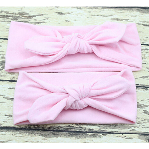 Plain Bow Knot Bunny Ears Cotton Headbands