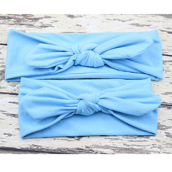 Plain Bow Knot Bunny Ears Cotton Headbands