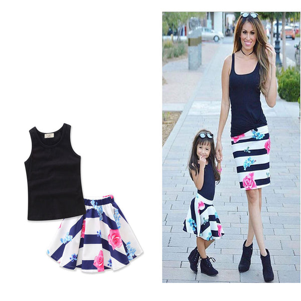 Plain Black Shirts With Floral Skirts