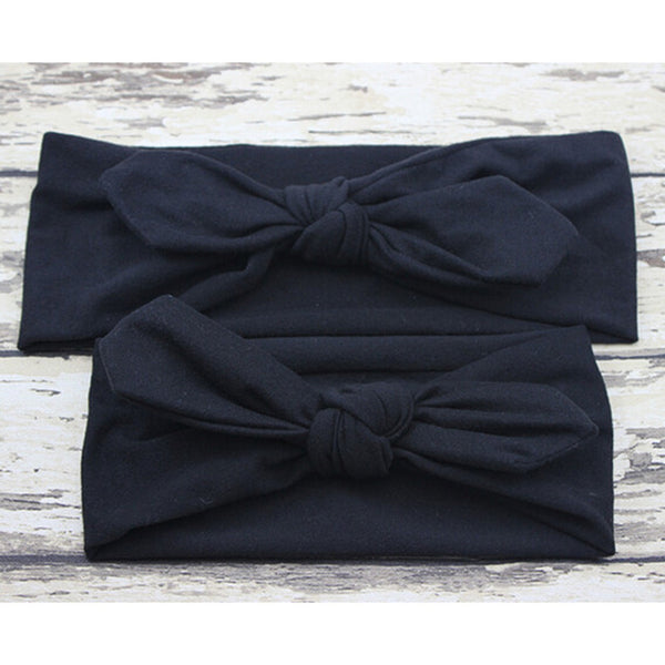 Plain Bow Knot Bunny Ears Cotton Headbands