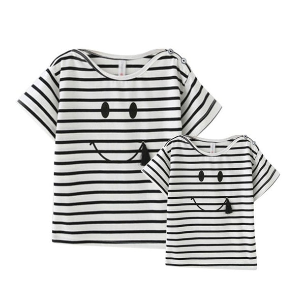 Striped Smiley Face Matching Shirts