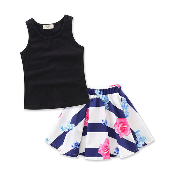 Plain Black Shirts With Floral Skirts