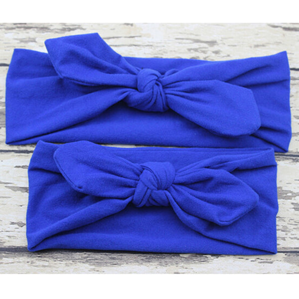 Plain Bow Knot Bunny Ears Cotton Headbands