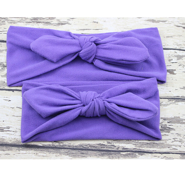 Plain Bow Knot Bunny Ears Cotton Headbands