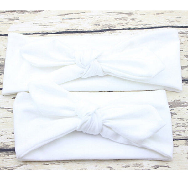 Plain Bow Knot Bunny Ears Cotton Headbands