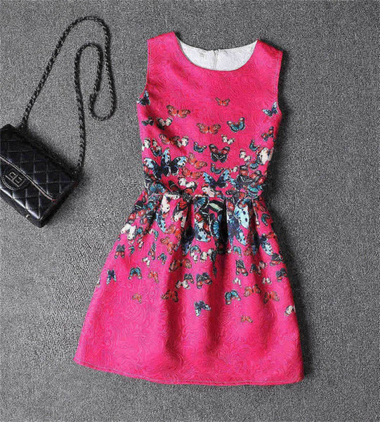 Retro & Butterfly Printed Dress