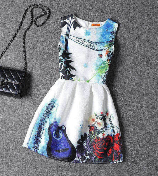 Retro & Butterfly Printed Dress