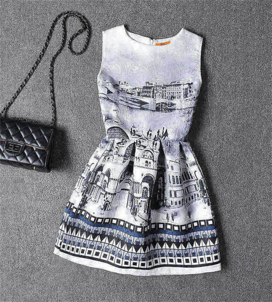 Retro & Butterfly Printed Dress