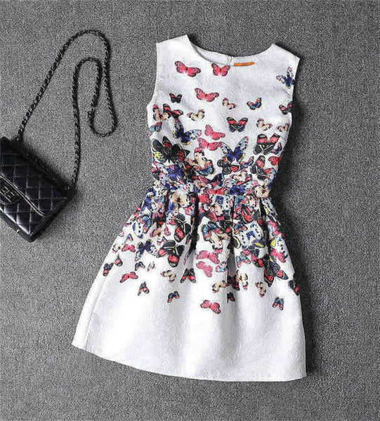 Retro & Butterfly Printed Dress